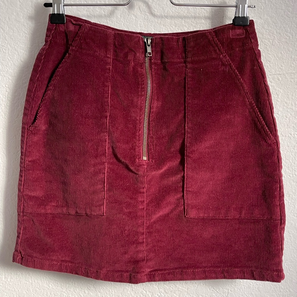 Wild Fable Deep Red Corduroy Skirt